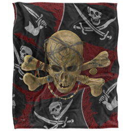 Jq Licensing James Piazza Silky Jolly Roger Supersoft Blanket Multicoloured (One Size) - thumbnail 1
