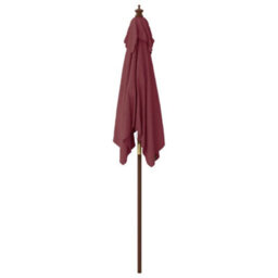 Berkfield Garden Parasol With Wooden Pole Bordeaux Red 198X198X231 Cm - thumbnail 4