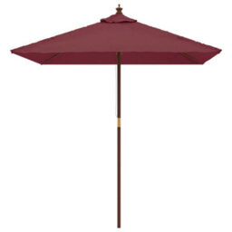 Berkfield Garden Parasol With Wooden Pole Bordeaux Red 198X198X231 Cm - thumbnail 3