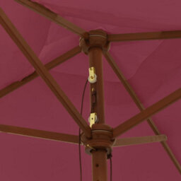 Berkfield Garden Parasol With Wooden Pole Bordeaux Red 198X198X231 Cm - thumbnail 5