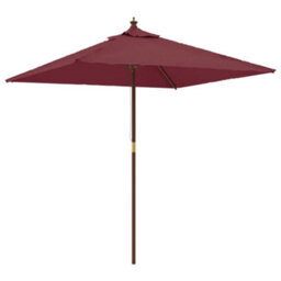 Berkfield Garden Parasol With Wooden Pole Bordeaux Red 198X198X231 Cm - thumbnail 2