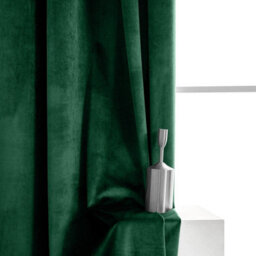 Moonlight Bedding Velvet Ring Top Curtains- Fully Lined Dim Out Blackout Pair, Ultra Soft Thermal Curtains (Emerald, 90 X 90 Inch) - thumbnail 6