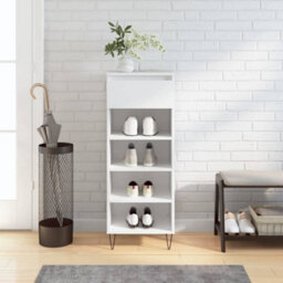 Berkfield Shoe Cabinet High Gloss White 40X36X105 Cm Engineered Wood - thumbnail 1