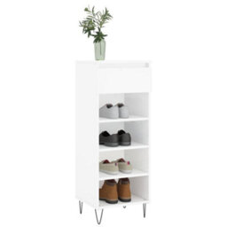Berkfield Shoe Cabinet High Gloss White 40X36X105 Cm Engineered Wood - thumbnail 3