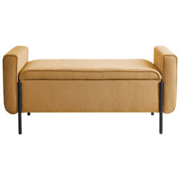 Wyld And Coco Mustard Fabric Storage Bench With Lift-Top And Water-Repellent Metal Legs, W114 X D50 X H55Cm - thumbnail 1