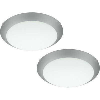 Modern 2 Pack Wall Flush Ceiling Lights With Satin Glass Finish - image 1
