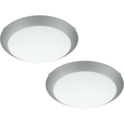 Modern 2 Pack Wall Flush Ceiling Lights With Satin Glass Finish