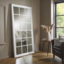 The Online Mirror Shop Window Mirror Cambridge Rectangular Shape With White Frame For Hanging In Your Living Room Or Bedroom H 180 X W 90Cm