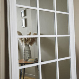 The Online Mirror Shop Window Mirror Cambridge Rectangular Shape With White Frame For Hanging In Your Living Room Or Bedroom H 180 X W 90Cm - thumbnail 2