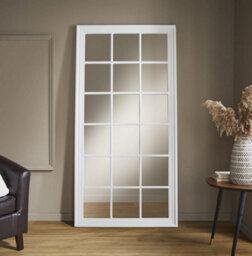 The Online Mirror Shop Window Mirror Cambridge Rectangular Shape With White Frame For Hanging In Your Living Room Or Bedroom H 180 X W 90Cm - thumbnail 3