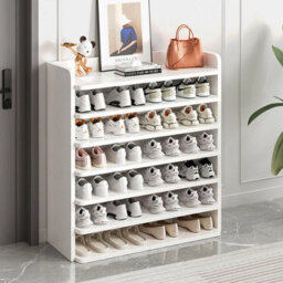 8 Tier Wooden Shoe Rack Cabinet Hallway Footwear Organizer Storage Shelf - thumbnail 3