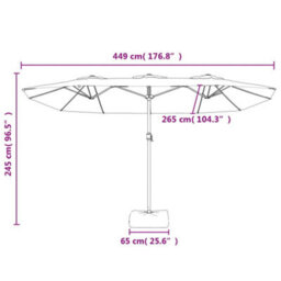 Walplus Double-Head Parasol Anthracite 449X265 Cm - thumbnail 8