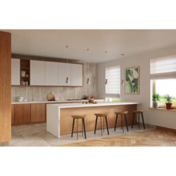 Luminosa Lighting Luminosa Qubic Dome Pendant Ceiling Light Concrete Grey, Natural Wood - thumbnail 5