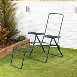 Alfresia Garden Sun Lounger - Green Frame With Taupe Luxury Cushion - thumbnail 5