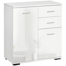 Wyld Haus Lodino High Gloss White Sideboard - 2 Drawers, 2 Doors, Adjustable Shelves, 71W X 35D X 76H Cm - thumbnail 2