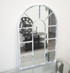 Biznest Window Style Black Brushed White 60X90Cm Mirror Living Room Decoration Hallway Home Panel Wall Glass - thumbnail 1