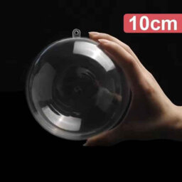 10Cm Diy Transparent Plastic Ball Ornaments   Xmas  Party Decor 10Pcs - thumbnail 2