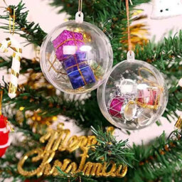 10Cm Diy Transparent Plastic Ball Ornaments   Xmas  Party Decor 10Pcs - thumbnail 5