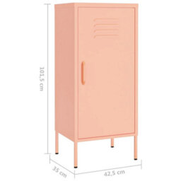 Vidaxl Storage Cabinet Pink 42.5X35X101.5 Cm Steel - thumbnail 8