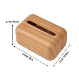 Darphe Spring Loaded Wood Grain Desktop Tissue Box Cover With Magnetic Closure - thumbnail 8