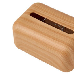 Darphe Spring Loaded Wood Grain Desktop Tissue Box Cover With Magnetic Closure - thumbnail 5