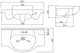 Affine 850mm Freestanding Bathroom Vanity Unit Basin Sink Cabinet Cupboard White Gloss - thumbnail 6