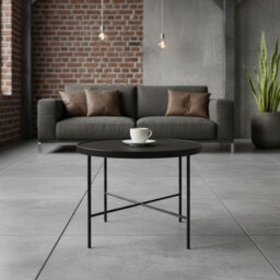 Tre 600 Elegant Coffee Table 60X60 Cm With Metal Legs Modern Durable Living Room Design Grigia Pietra - thumbnail 2
