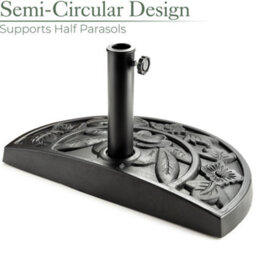 Christow Half Parasol Base 15Kg Garden Umbrella Stand Sunshade Holder 38/48mm - thumbnail 3