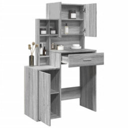 Berkfield Dressing Table With Cabinet Grey Sonoma 80X35X132 Cm - thumbnail 1
