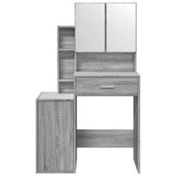 Berkfield Dressing Table With Cabinet Grey Sonoma 80X35X132 Cm - thumbnail 5
