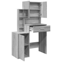Berkfield Dressing Table With Cabinet Grey Sonoma 80X35X132 Cm - thumbnail 8
