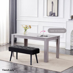 Kosy Koala Black Velvet Padded Dining Bench With Metal Legs 90 Cm Length, Dining Room Furniture - thumbnail 8