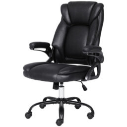 Executive Office Chair With Flip-Up Armrests, Pu Ergonomic Computer Chair With Tilt Function For Home Office Working Black - thumbnail 9