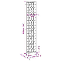 Vidaxl Wine Rack For 57 Bottles Black 34X18X200 Cm Wrought Iron - thumbnail 7