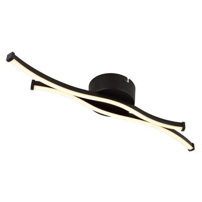 Luminosa Lighting Luminosa Boyd 47Cm Integrated Led Semi Flush Ceiling Light Matt Black 2X Led 3000K - image 1