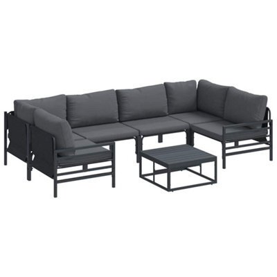 Berkfield Elegant Garden Sofa Set 7 Pcs Anthracite Steel - image 1