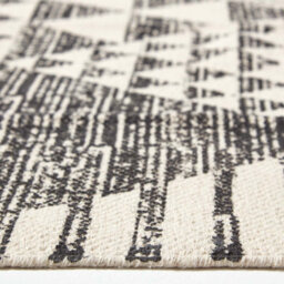 Homescapes Delphi Black And White Geometric Style 100% Cotton Printed Rug, 66 X 200 Cm - thumbnail 4
