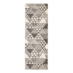 Homescapes Delphi Black And White Geometric Style 100% Cotton Printed Rug, 66 X 200 Cm - thumbnail 2