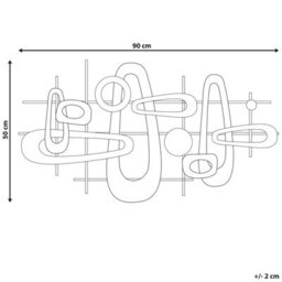 Beliani Gold Iron Geometric Wall Sculpture - Modern Glam Horizontal Decor, W90 X H50Cm - thumbnail 4