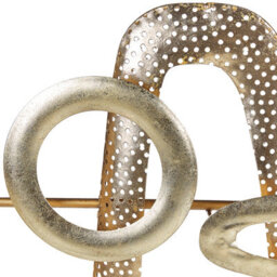 Beliani Gold Iron Geometric Wall Sculpture - Modern Glam Horizontal Decor, W90 X H50Cm - thumbnail 5