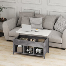 Lift Up Coffee Table Rising Center Table Accent Table  Lift Top-Grey - thumbnail 3