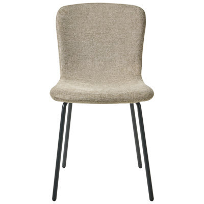 Wyld And Coco Fabric Dining Chair Set Of 4 - Beige Upholstery, Black Legs - image 1