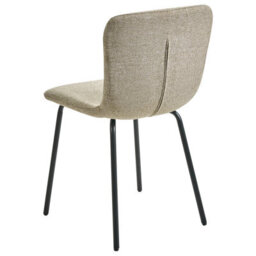 Wyld And Coco Fabric Dining Chair Set Of 4 - Beige Upholstery, Black Legs - thumbnail 7