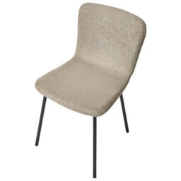 Wyld And Coco Fabric Dining Chair Set Of 4 - Beige Upholstery, Black Legs - thumbnail 6