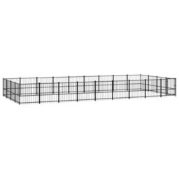 Berkfield Outdoor Dog Kennel Steel 33.87 M2 - thumbnail 2