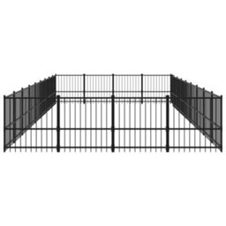 Berkfield Outdoor Dog Kennel Steel 33.87 M2 - thumbnail 4