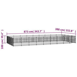 Berkfield Outdoor Dog Kennel Steel 33.87 M2 - thumbnail 6