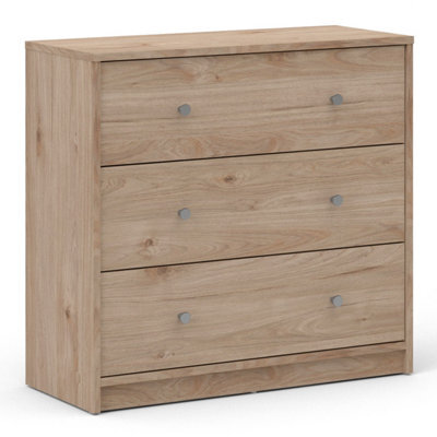 Furniture To Go May Chest Of 3 Drawers In Jackson Hickory Oak (W) 72.4 X (H) 68.3 X (D) 30.1Cm - image 1