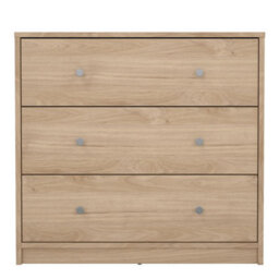 Furniture To Go May Chest Of 3 Drawers In Jackson Hickory Oak (W) 72.4 X (H) 68.3 X (D) 30.1Cm - thumbnail 3