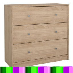 Furniture To Go May Chest Of 3 Drawers In Jackson Hickory Oak (W) 72.4 X (H) 68.3 X (D) 30.1Cm - thumbnail 2